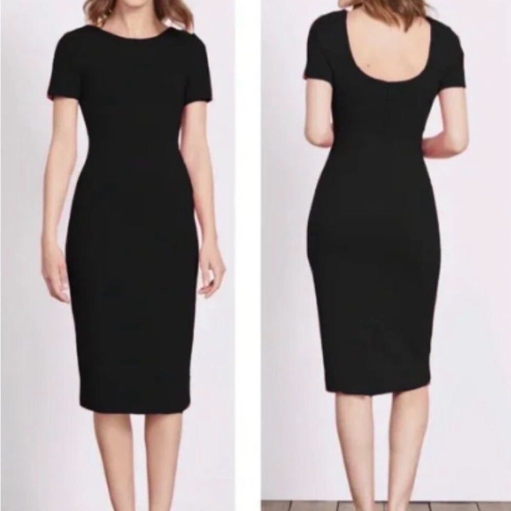 Boden Black Scoop Neck Short Sleeve Dress